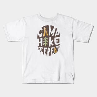 Camp Hike Repeat Kids T-Shirt